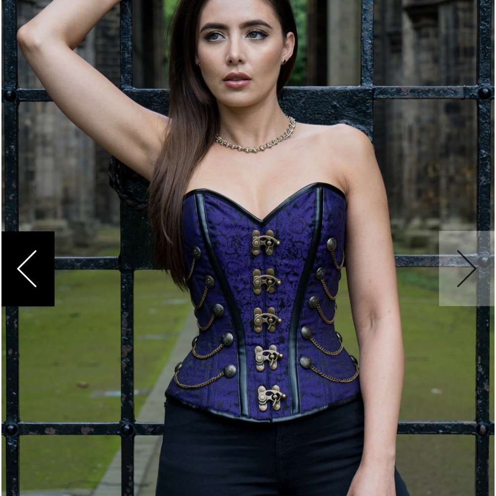 PURPLE STEAMPUNK CORSET WITH CHAINS